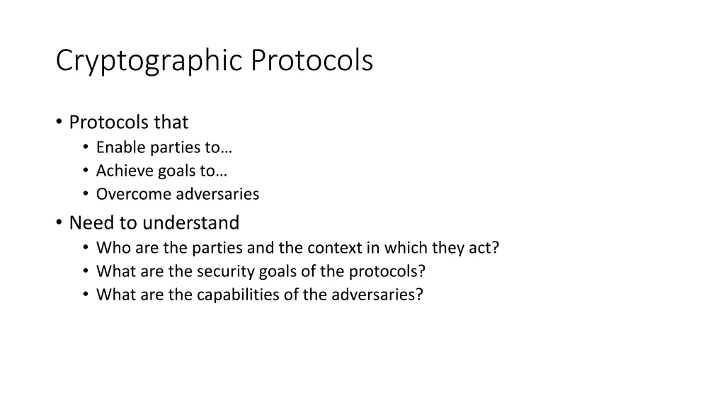 cryptographic protocols