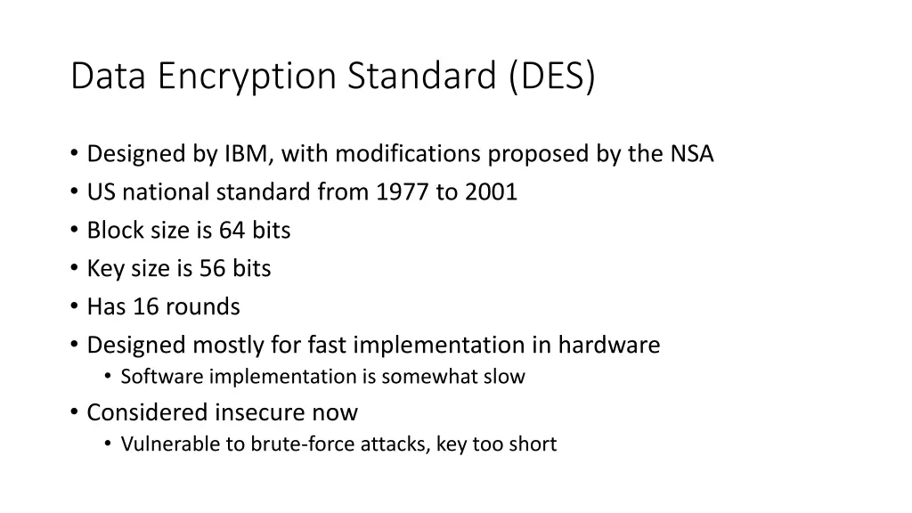 data encryption standard des