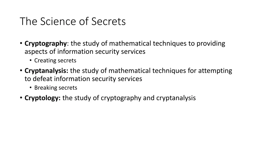 the science of secrets