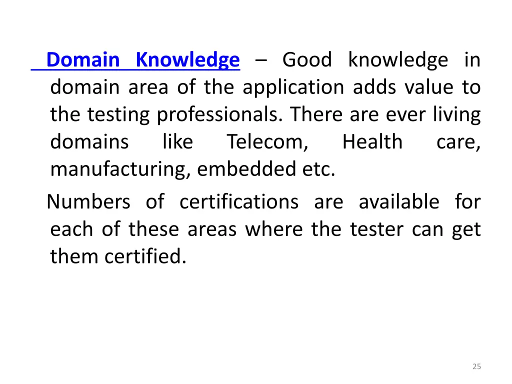 domain knowledge good knowledge in domain area
