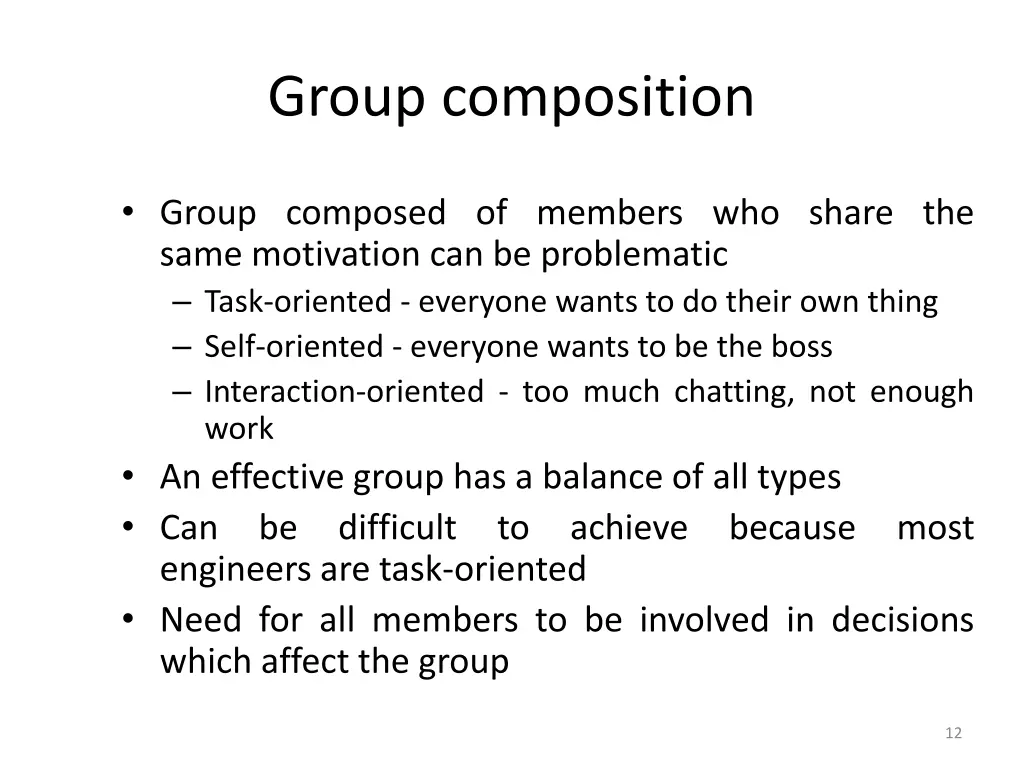 group composition