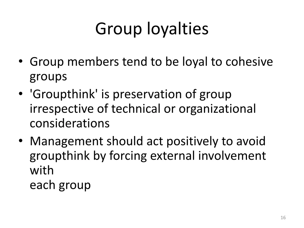 group loyalties