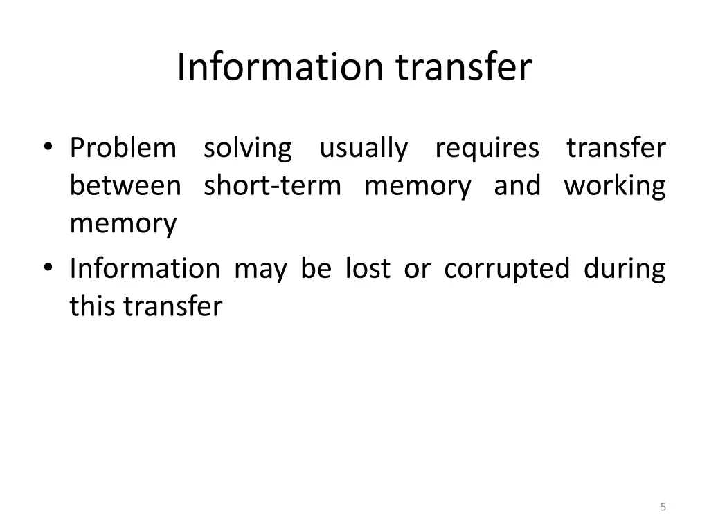 information transfer