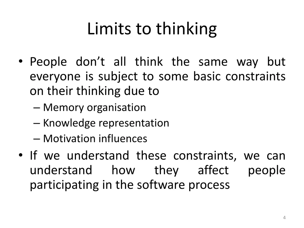 limits to thinking