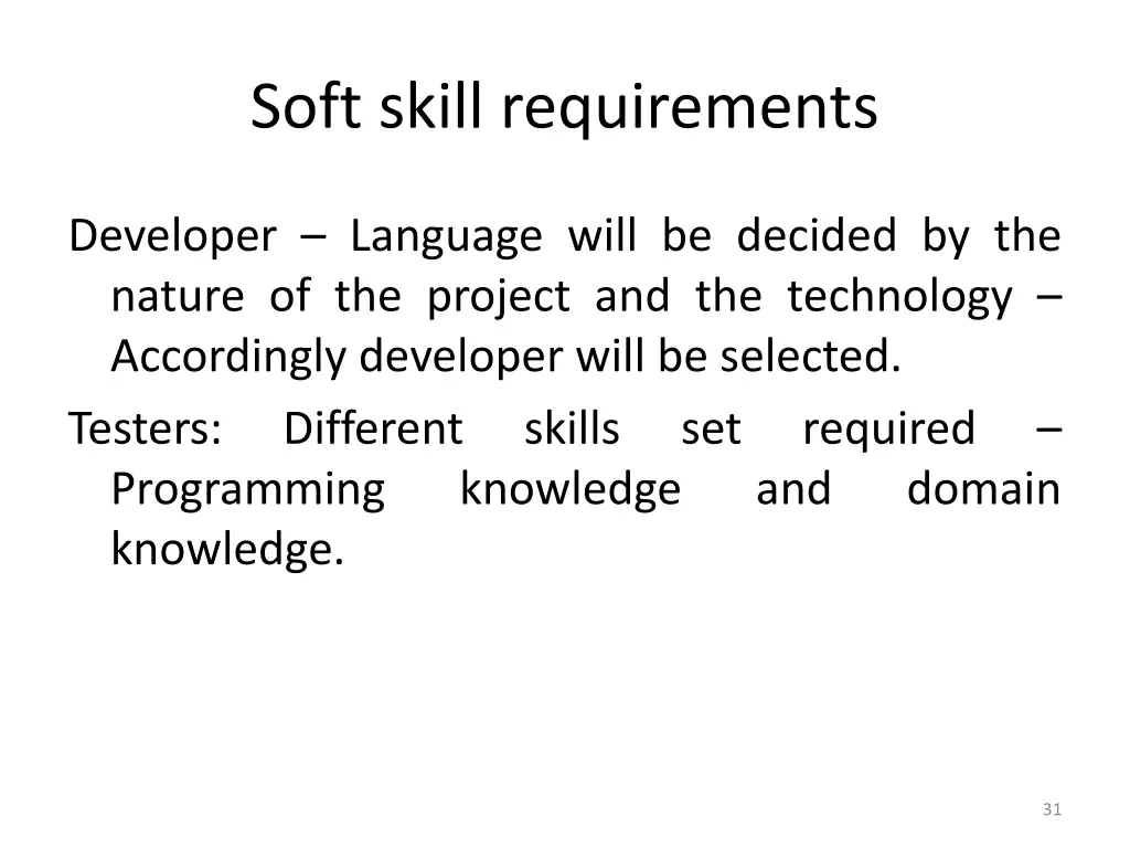 soft skill requirements