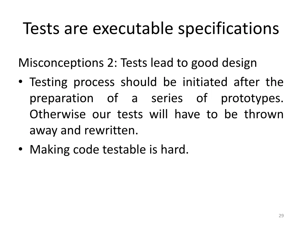 tests are executable specifications