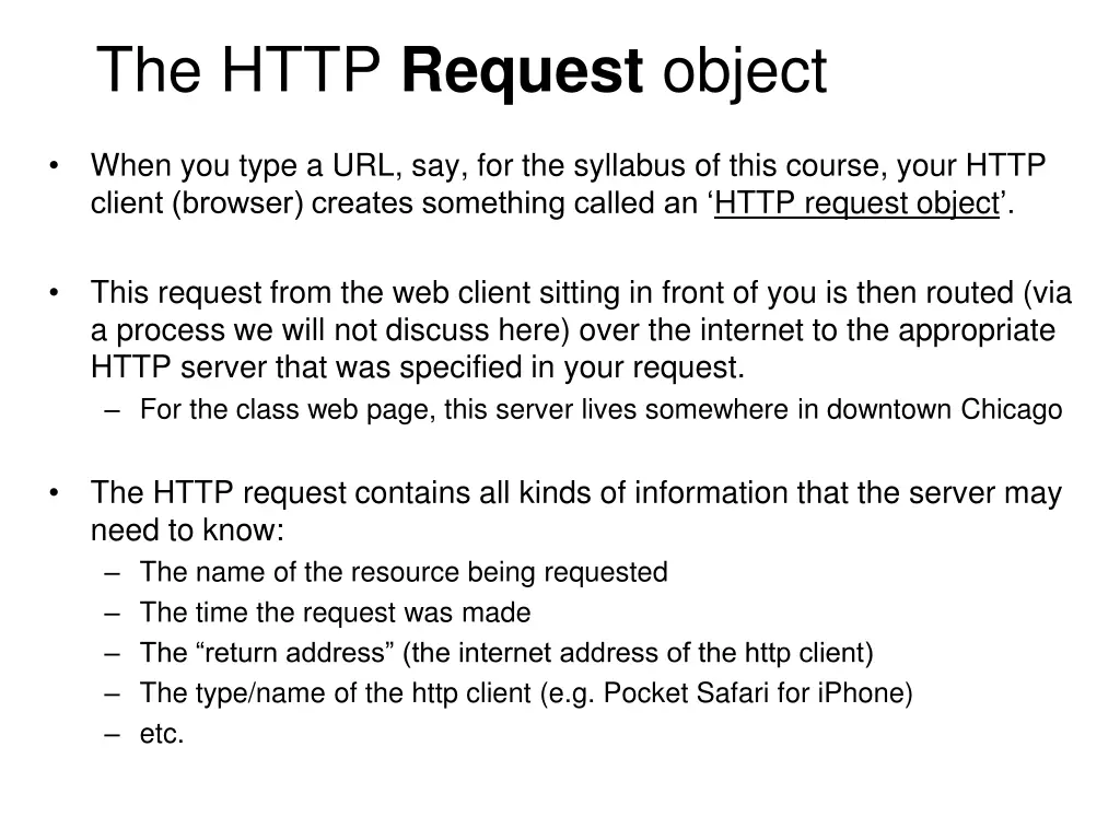 the http request object