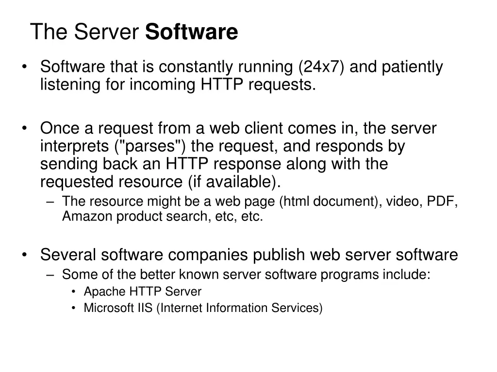 the server software