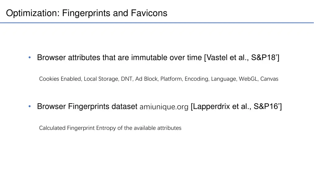 optimization fingerprints and favicons