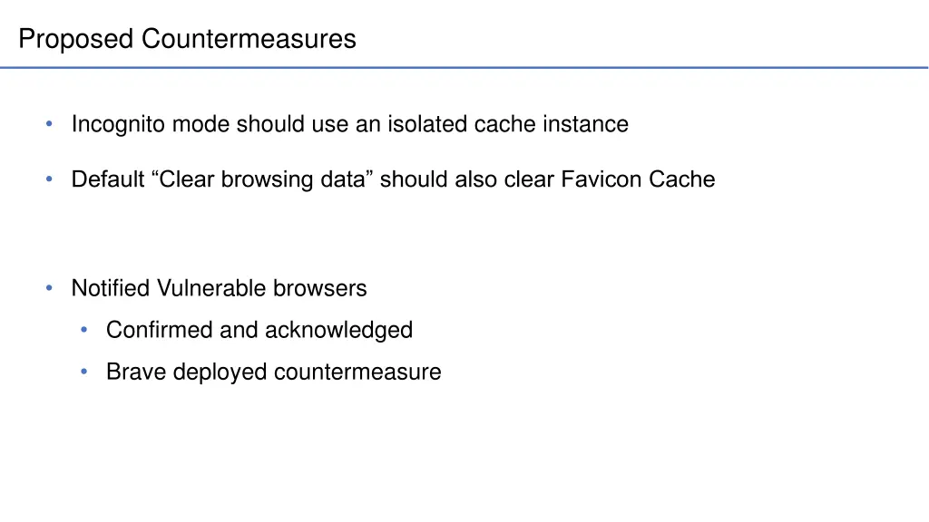 proposed countermeasures