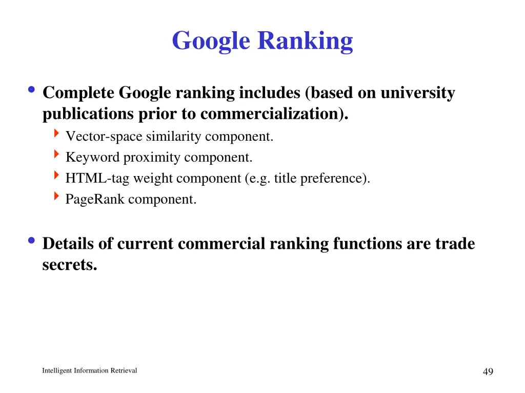 google ranking