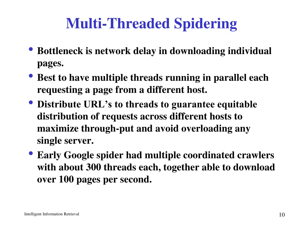multi threaded spidering