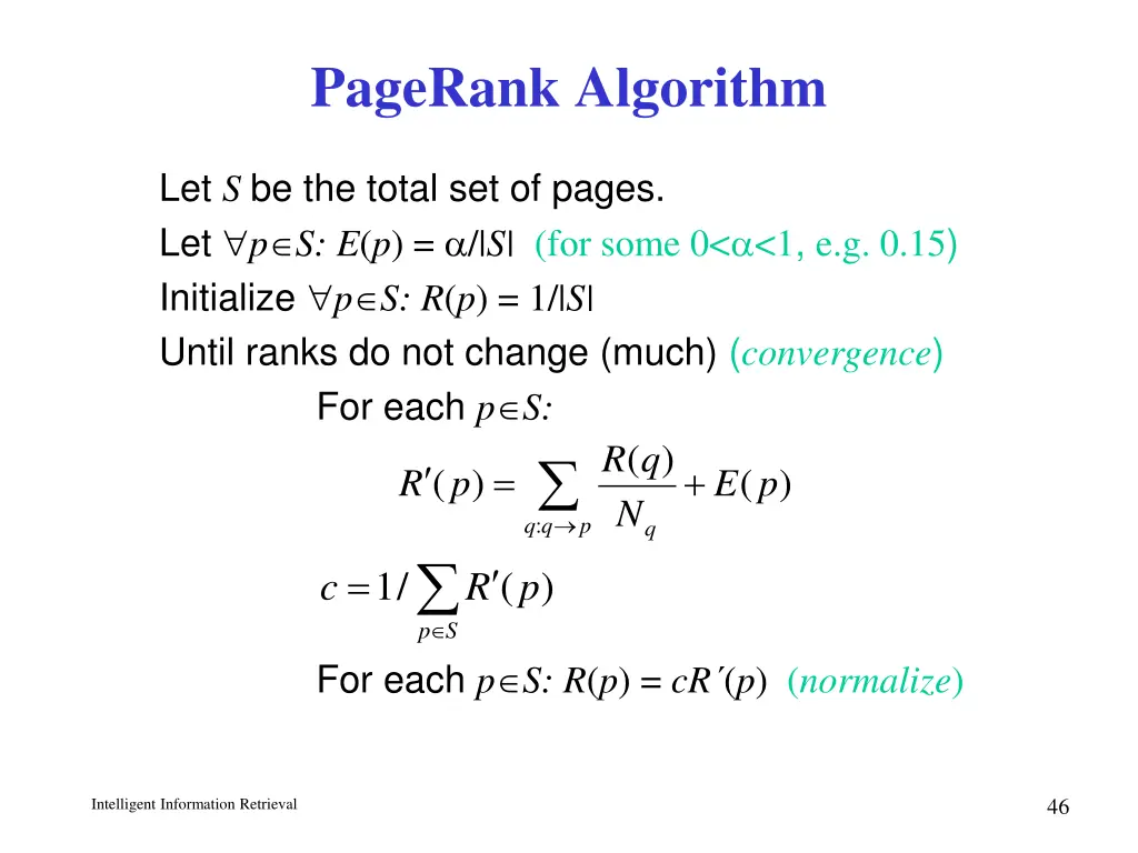 pagerank algorithm