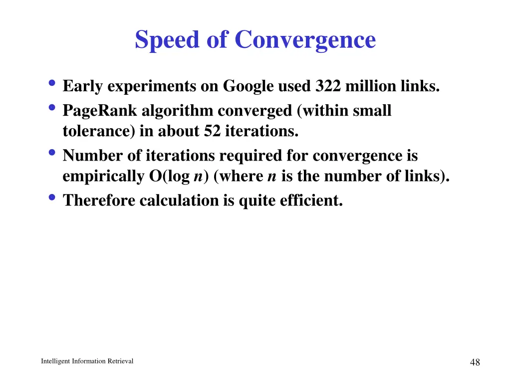speed of convergence