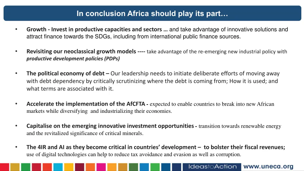 in conclusion africa should play its part