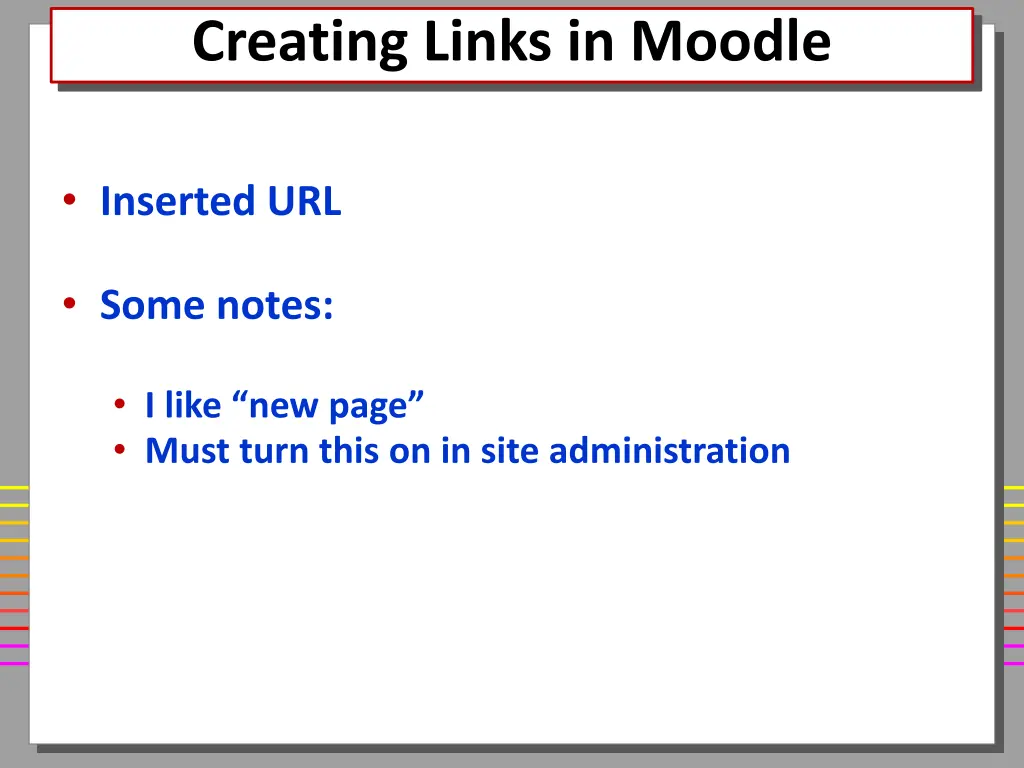 creating links in moodle