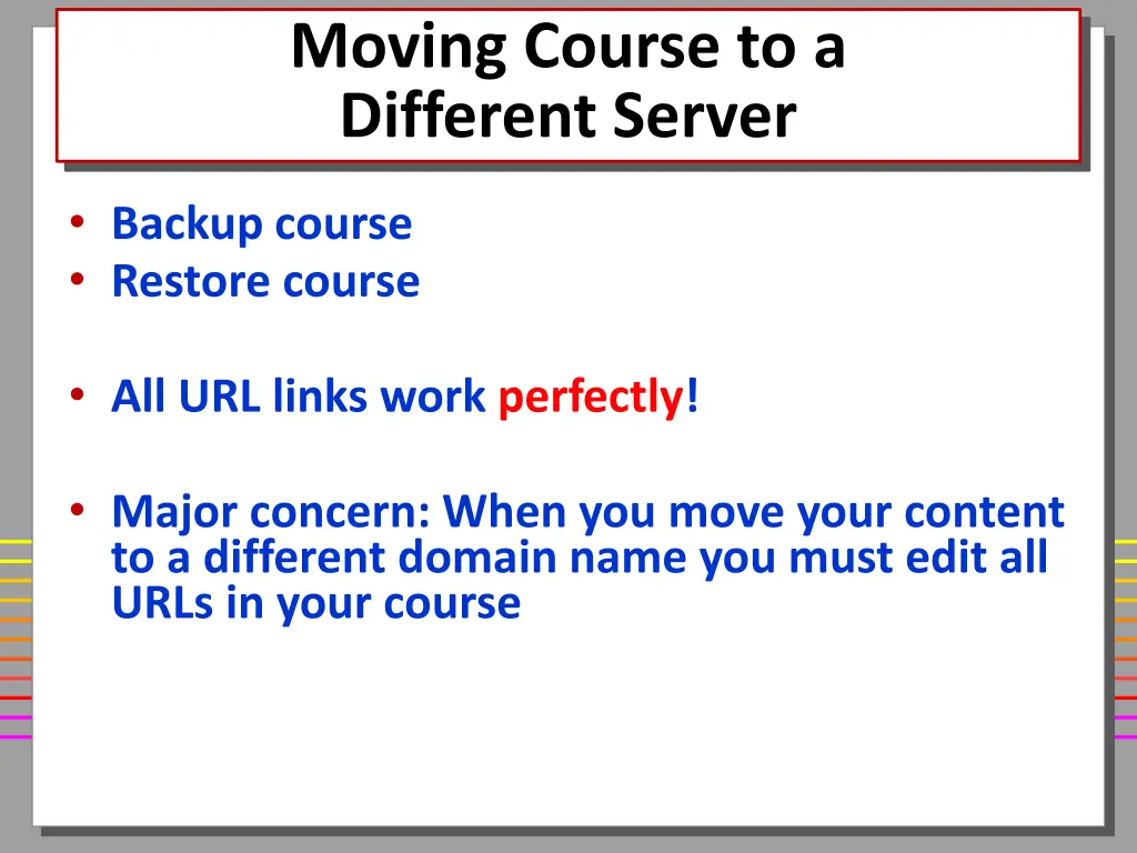 moving course to a different server