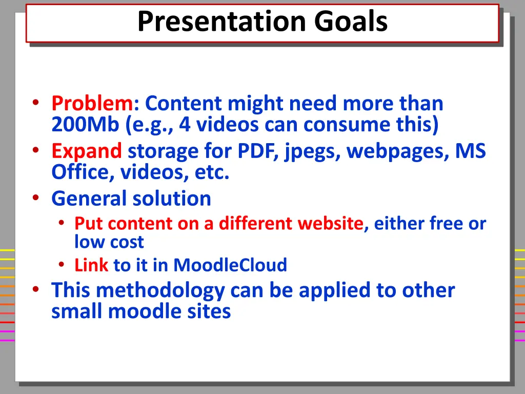 presentation goals