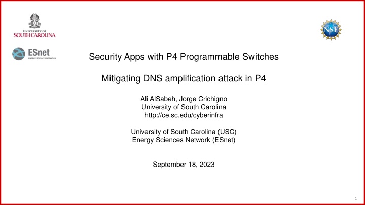 security apps with p4 programmable switches