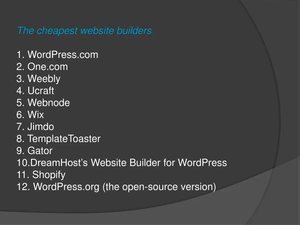 the cheapest website builders 1 wordpress