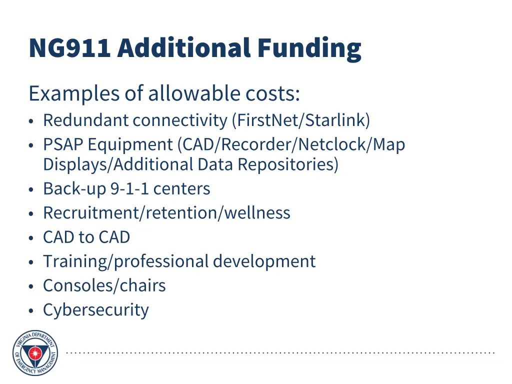 ng911 additional funding 1