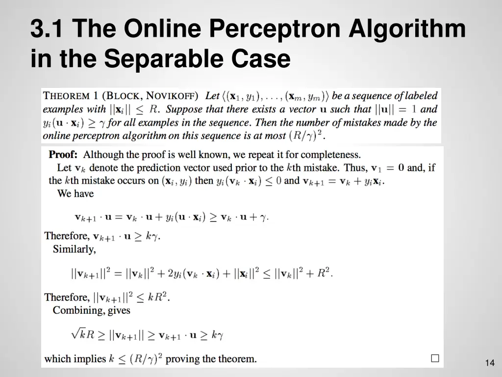 3 1 the online perceptron algorithm 1