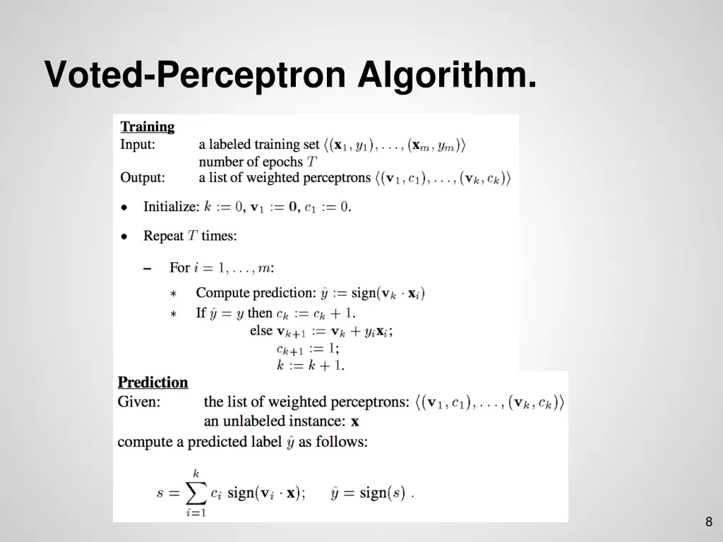voted perceptron algorithm