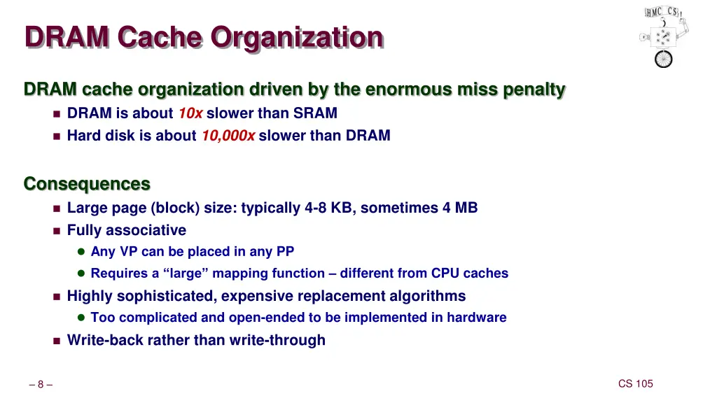 dram cache organization