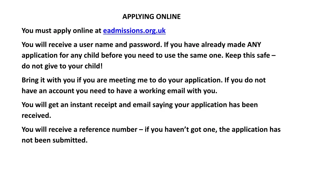 applying online