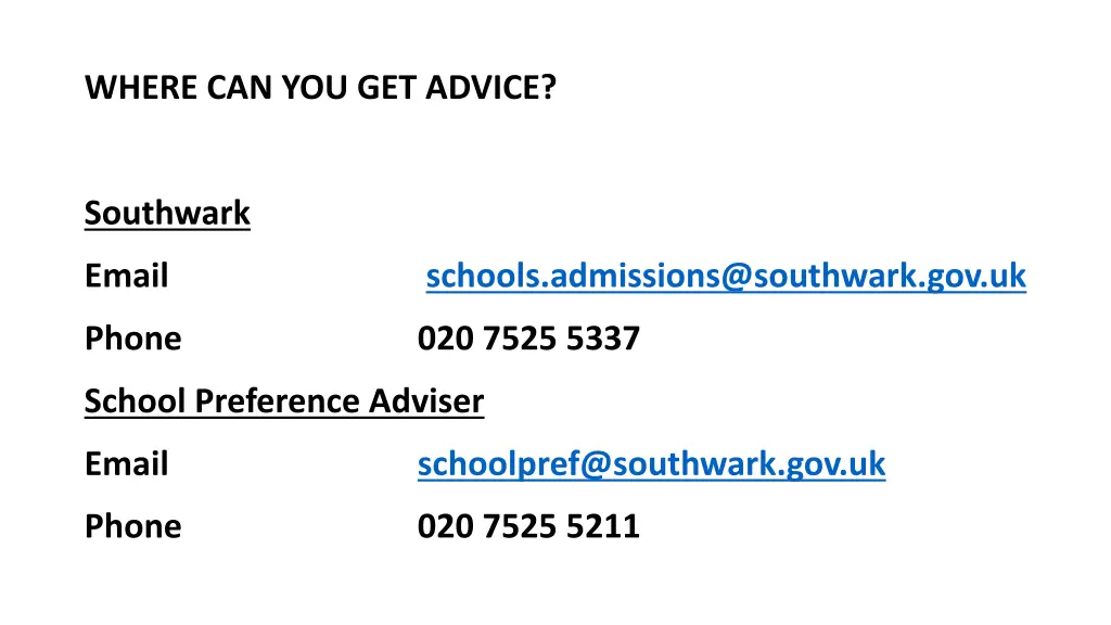 where can you get advice