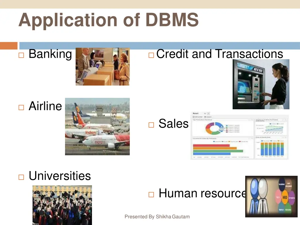 application of dbms