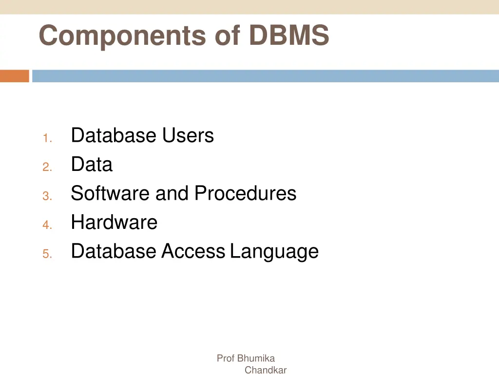 components of dbms