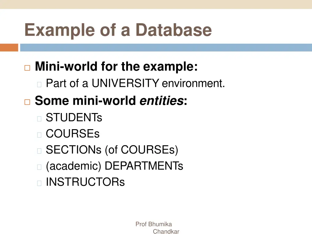 example of a database