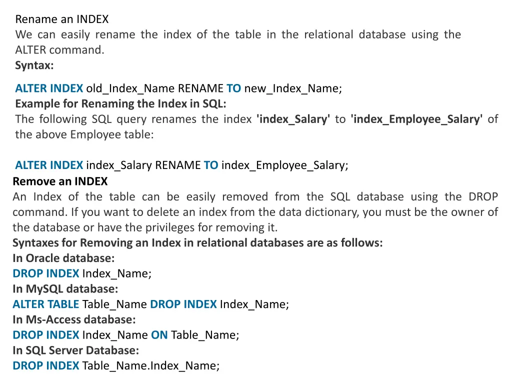 rename an index we can easily rename the index