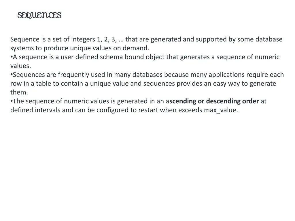 sequences