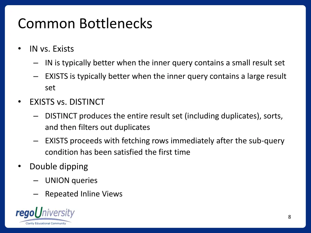 common bottlenecks