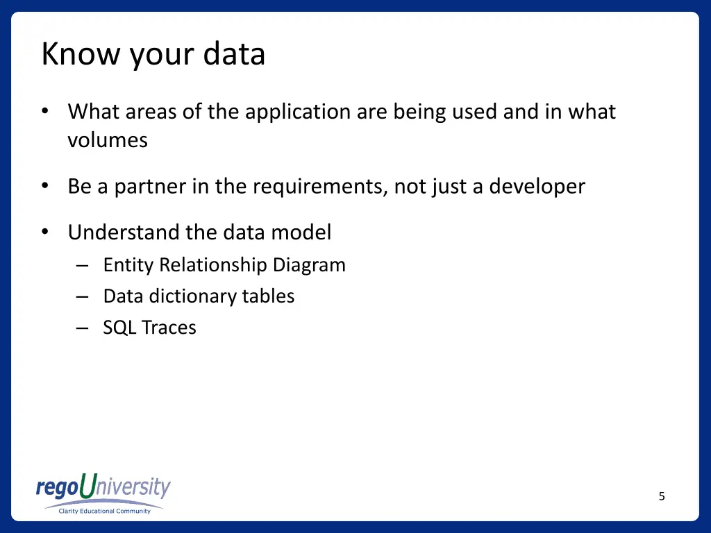 know your data