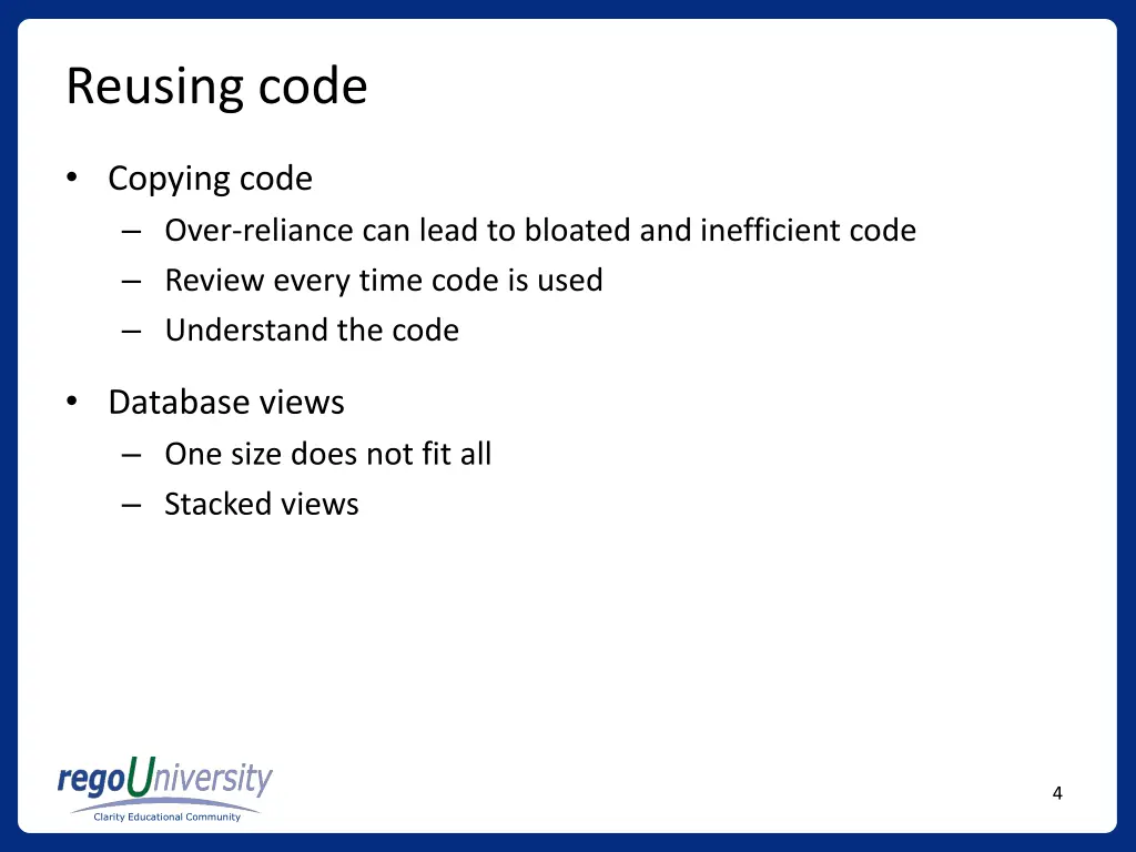reusing code