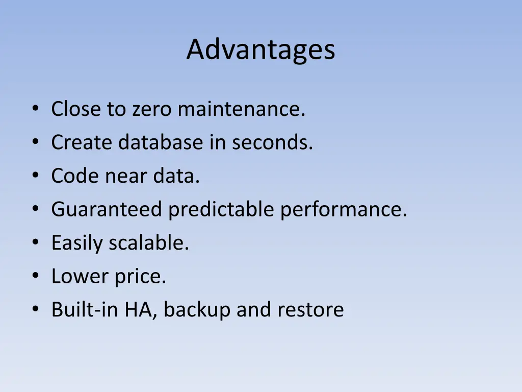 advantages
