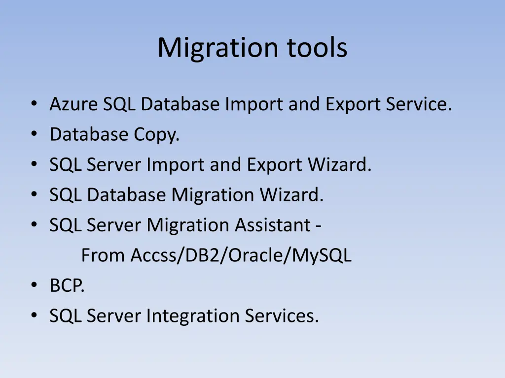 migration tools