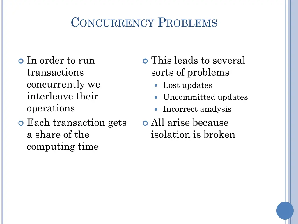 c oncurrency p roblems