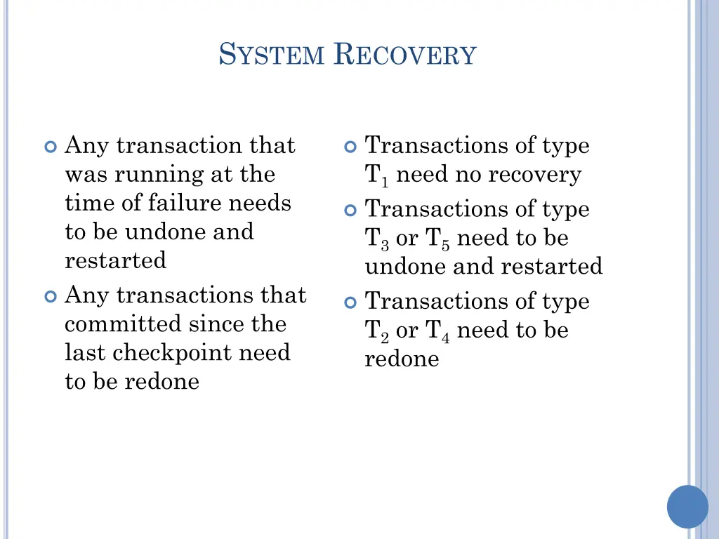 s ystem r ecovery