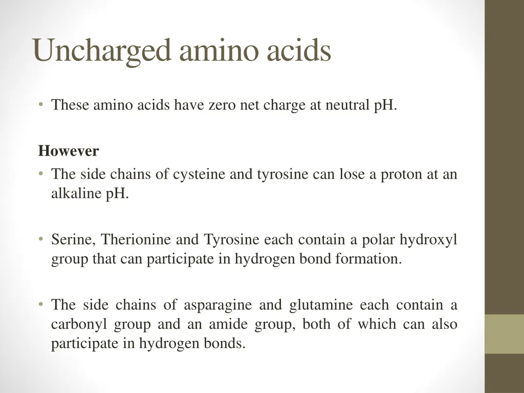 uncharged amino acids 1