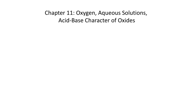 chapter 11 oxygen aqueous solutions acid base