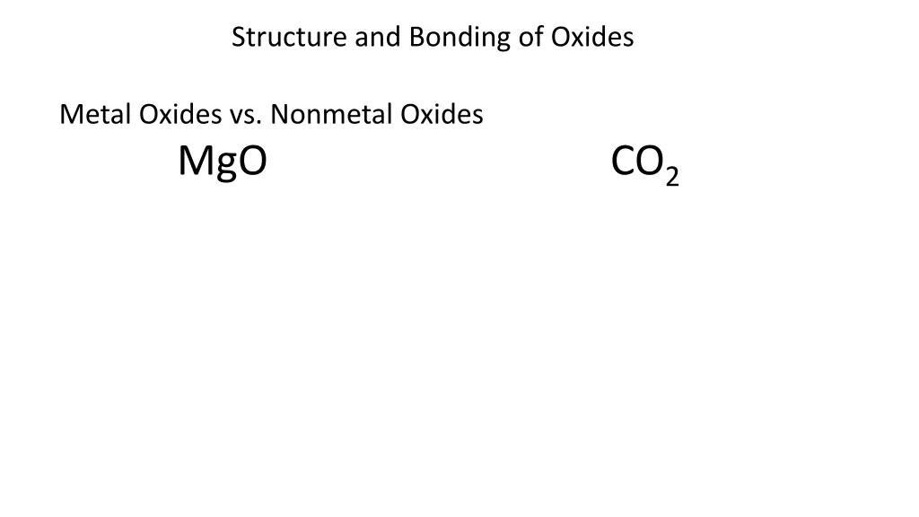 structure and bonding of oxides 1