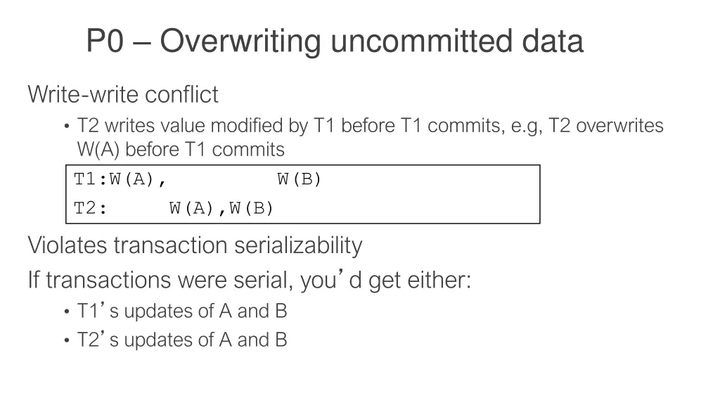 p0 overwriting uncommitted data