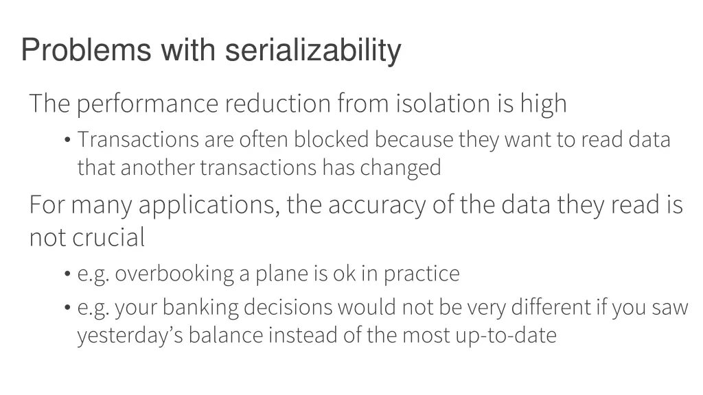 problems with serializability