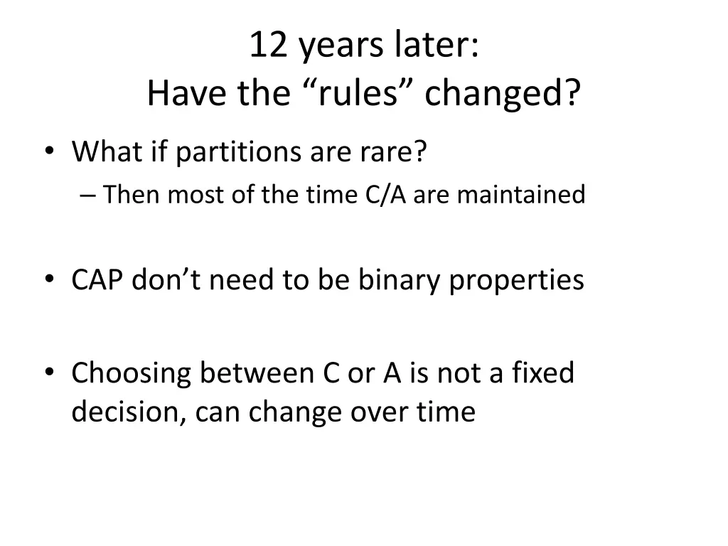 12 years later have the rules changed