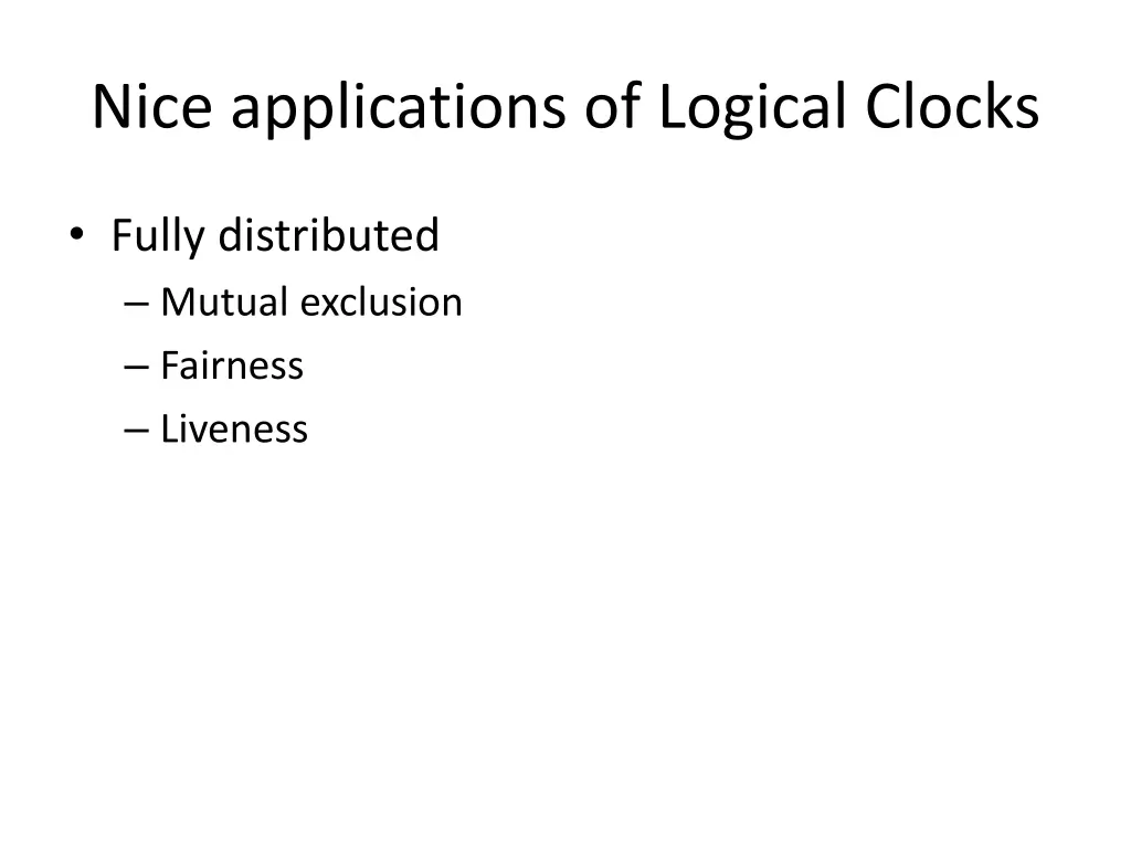 nice applications of logical clocks