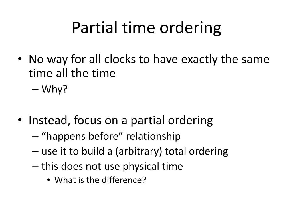 partial time ordering